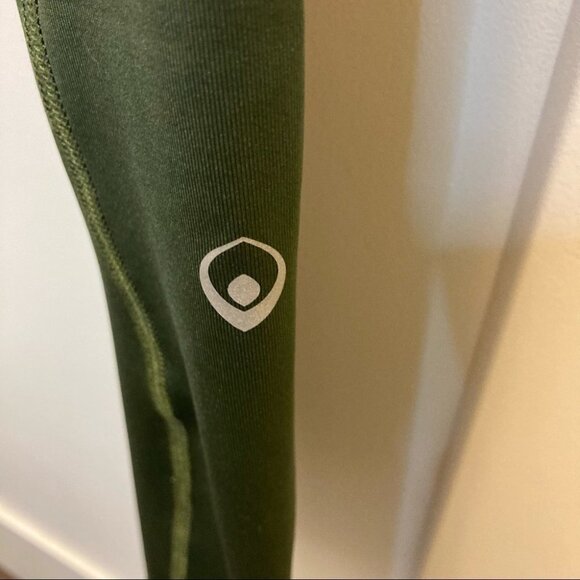 INNER FIRE Sz 12 Green Black Mesh Leggings w/ Pockets - Picture 2 of 8